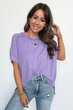 Lavender / SM Sunday Muse Melange High-Low Tee - Madison and Mallory
