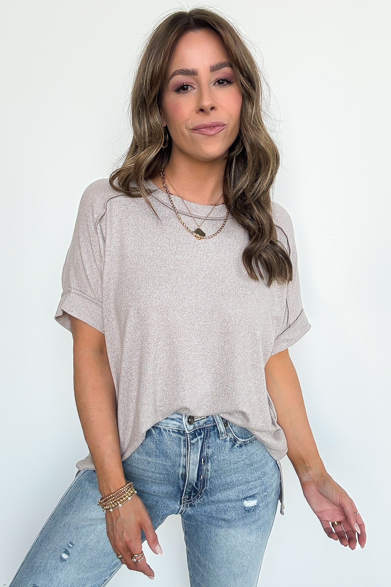 Sunday Muse Melange High Low Tee - BACK IN STOCK - Madison and Mallory
