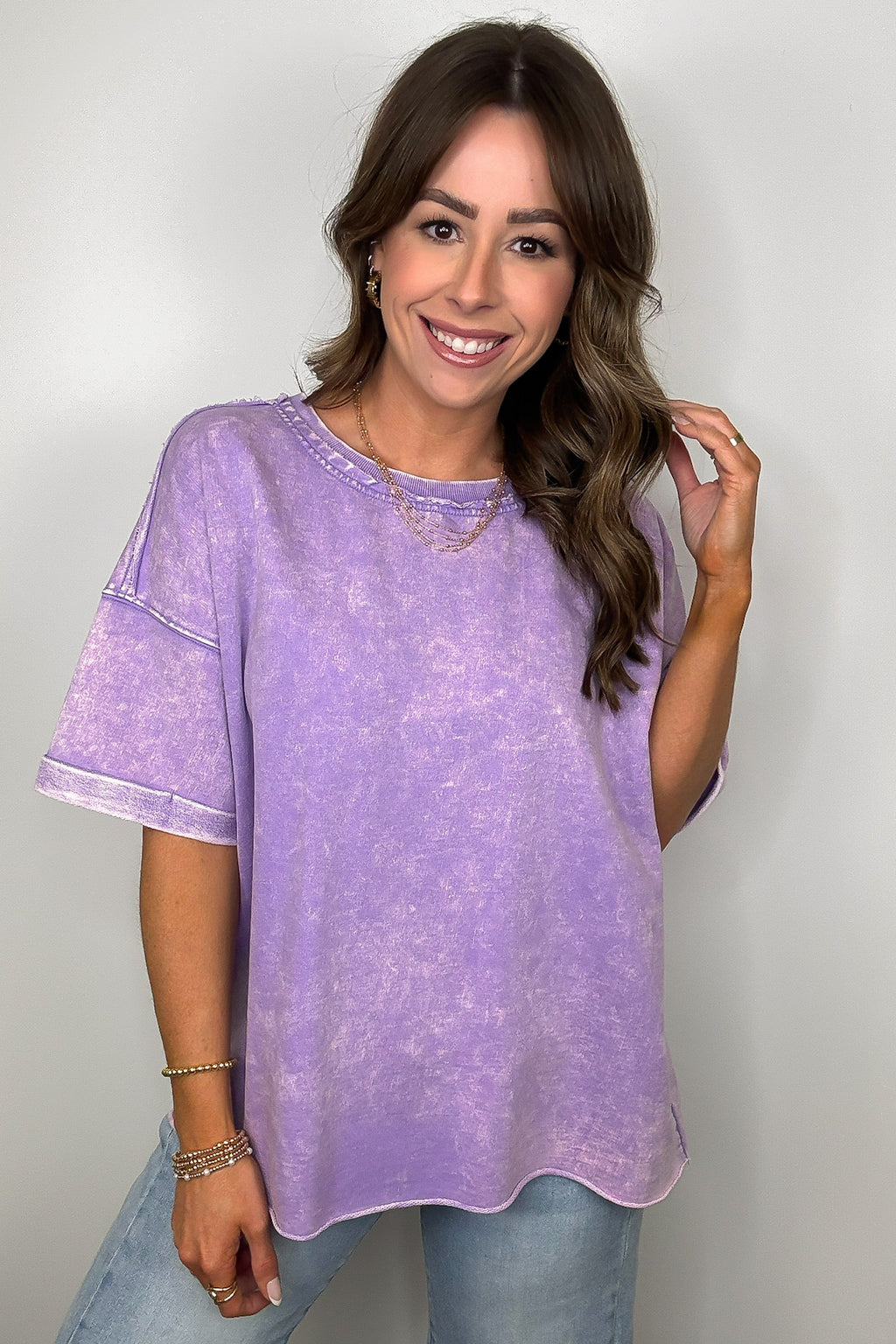 Lavender / SM Wild Drift Acid Wash Relaxed Tee - BACK IN STOCK - Madison and Mallory