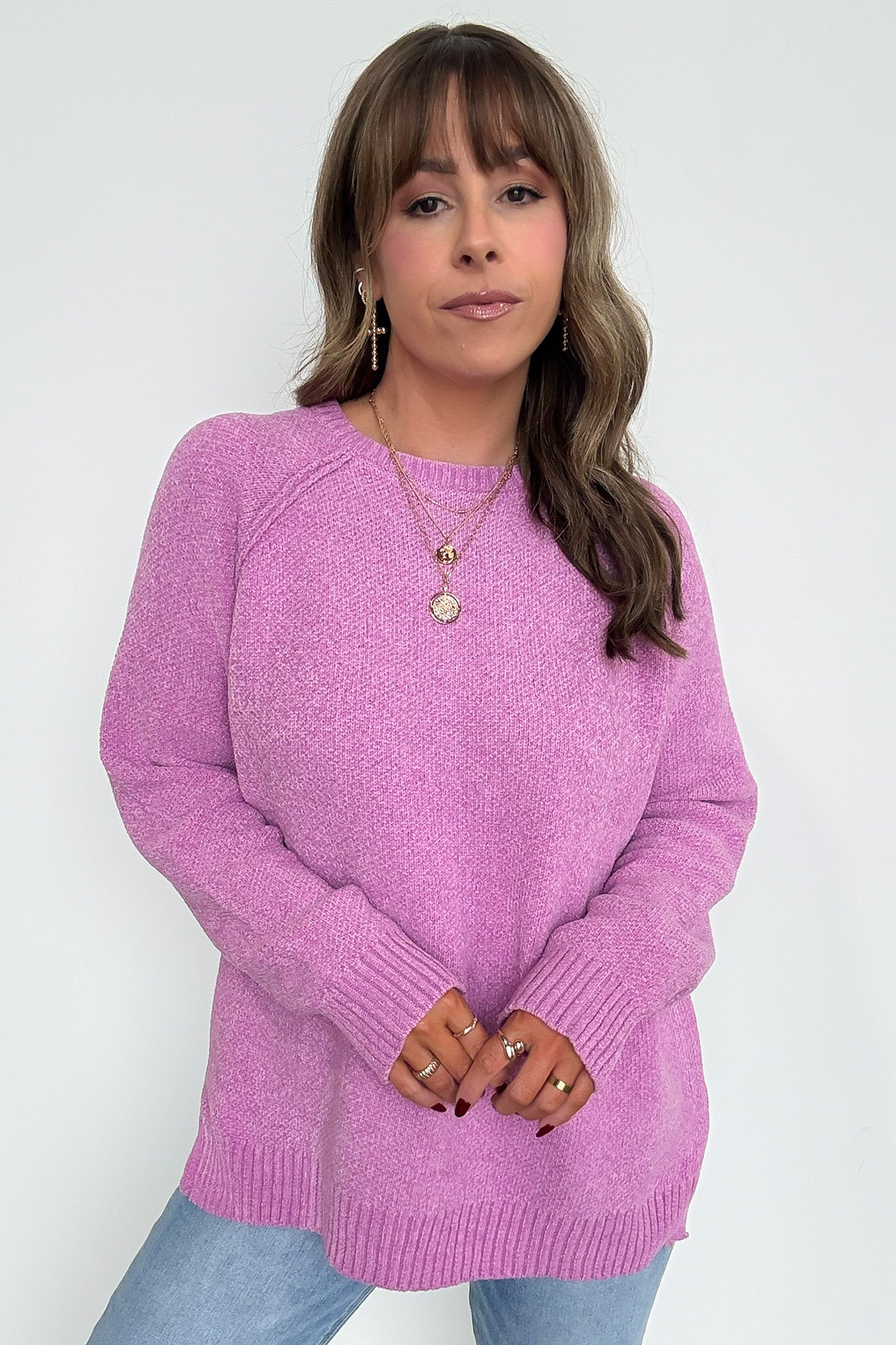 Easily Endearing Chenille Knit Raglan Sweater - BACK IN STOCK