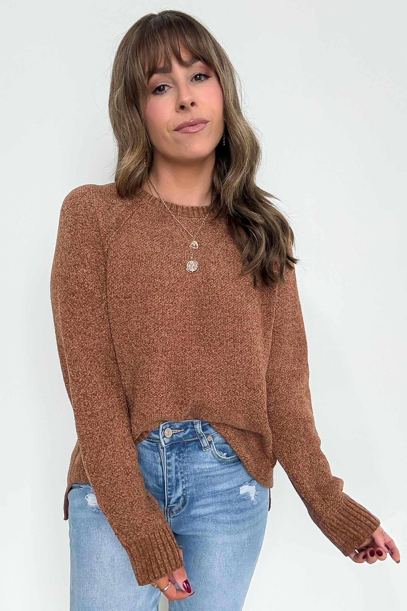 Easily Endearing Chenille Knit Raglan Sweater - BACK IN STOCK - Madison and Mallory