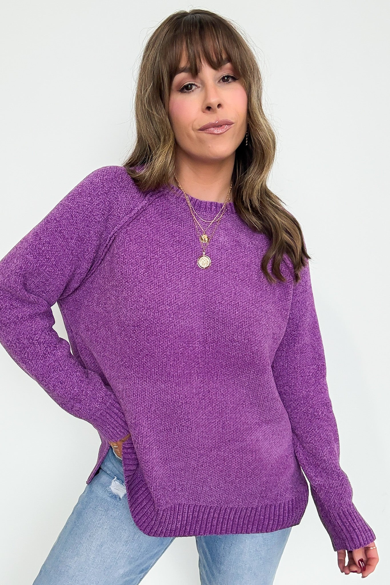 Easily Endearing Chenille Knit Raglan Sweater - BACK IN STOCK - Madison and Mallory