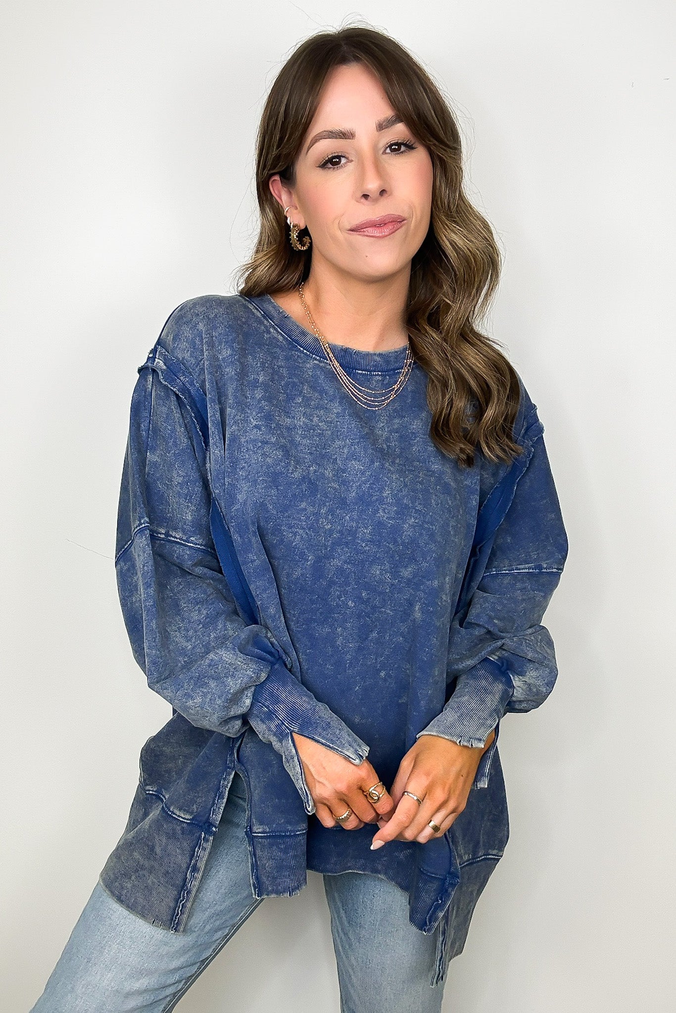 August Glow Acid Wash Pullover - BACK IN STOCK - Madison and Mallory