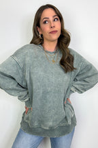 Cozy Vibes Acid Wash Oversized Pullover