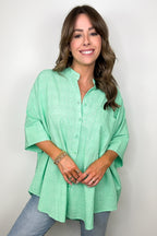 Crowd Pleaser Rhinestone Embellished Button Down Top - FINAL SALE - Madison and Mallory