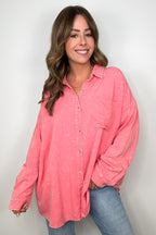 Margot Mineral Wash Button Down Top - FINAL SALE - Madison and Mallory