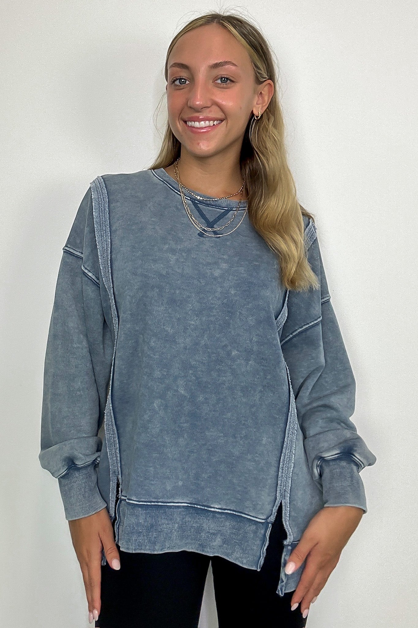 Kathryn Mineral Washed Oversized Pullover - FINAL SALE - Madison and Mallory