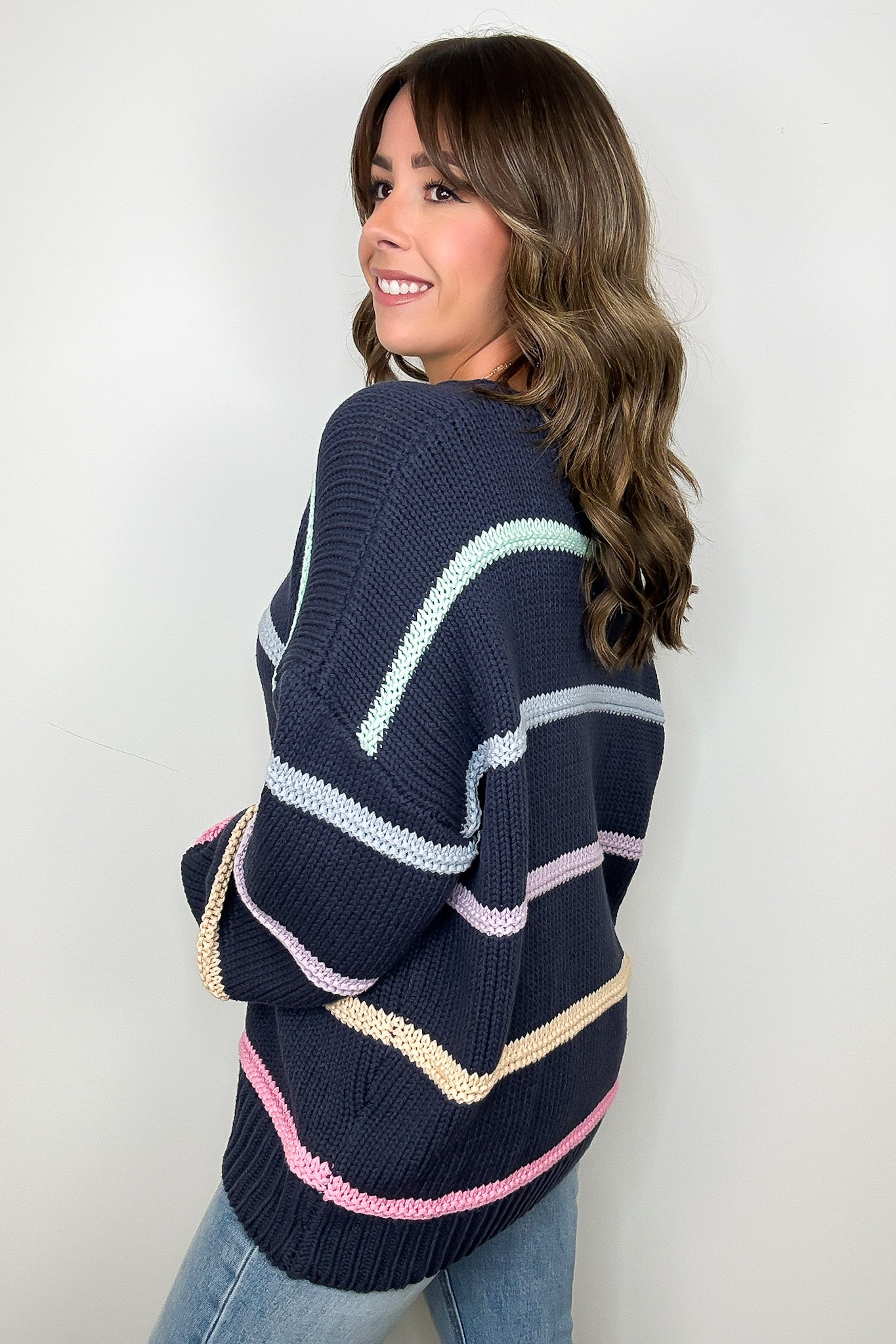 Cozy Feels Multi Color Stripe Knit Sweater - Madison and Mallory