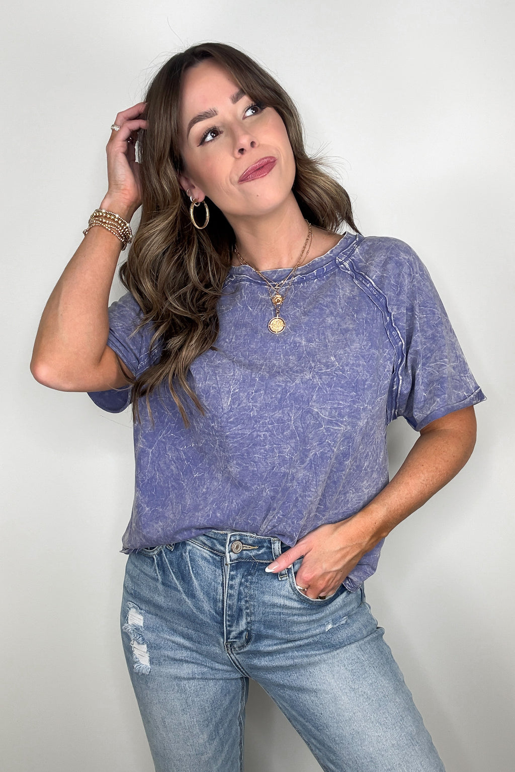 Carowyn Mineral Wash Relaxed Fit Top - BACK IN STOCK - Madison and Mallory