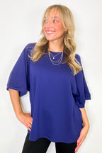 Chill Out Terry Knit Raw Edge Relaxed Top - BACK IN STOCK - Madison and Mallory