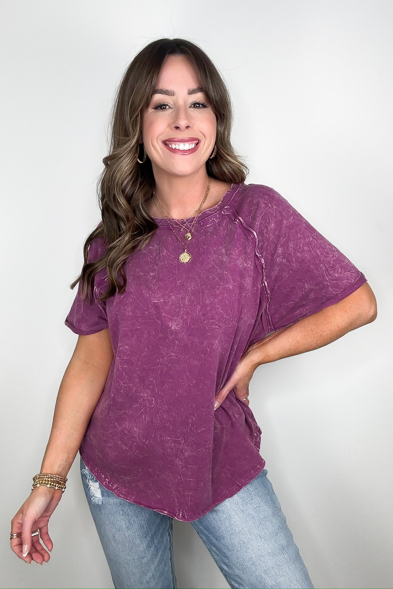 Carowyn Mineral Wash Relaxed Fit Top - BACK IN STOCK - Madison and Mallory