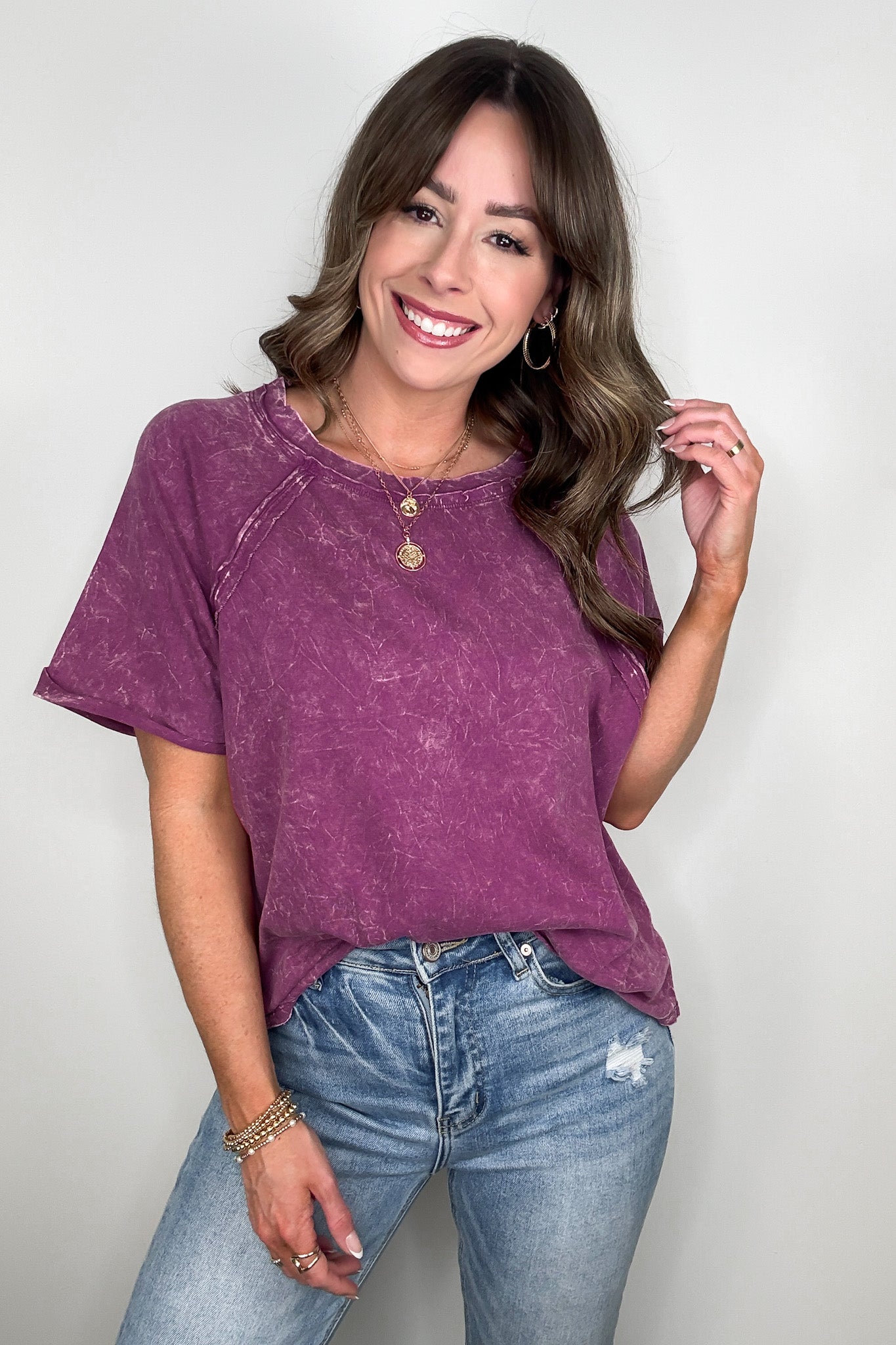 Carowyn Mineral Wash Relaxed Fit Top - BACK IN STOCK - Madison and Mallory