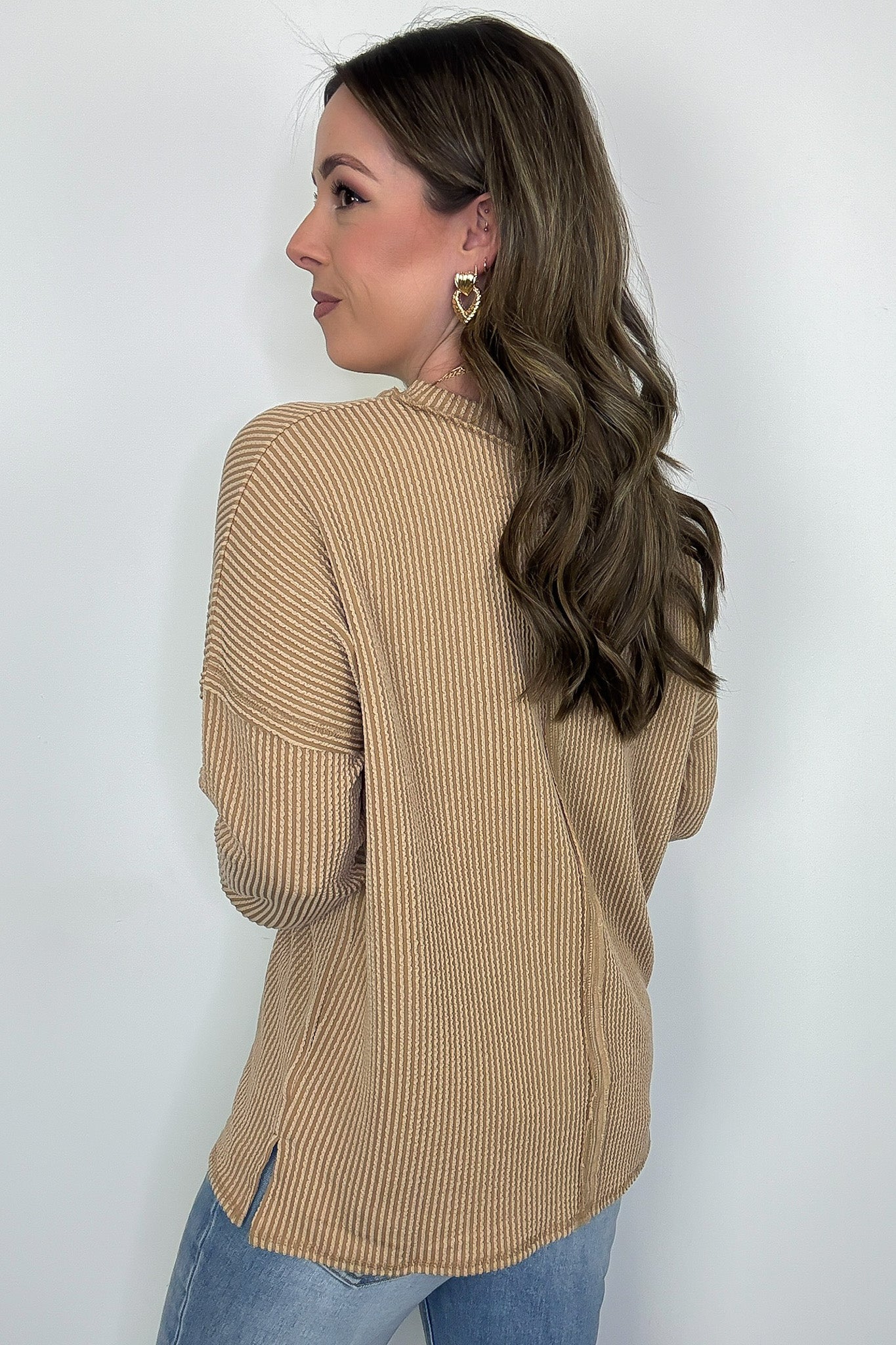 Maryanna Rib Knit Pocket Top - Madison and Mallory