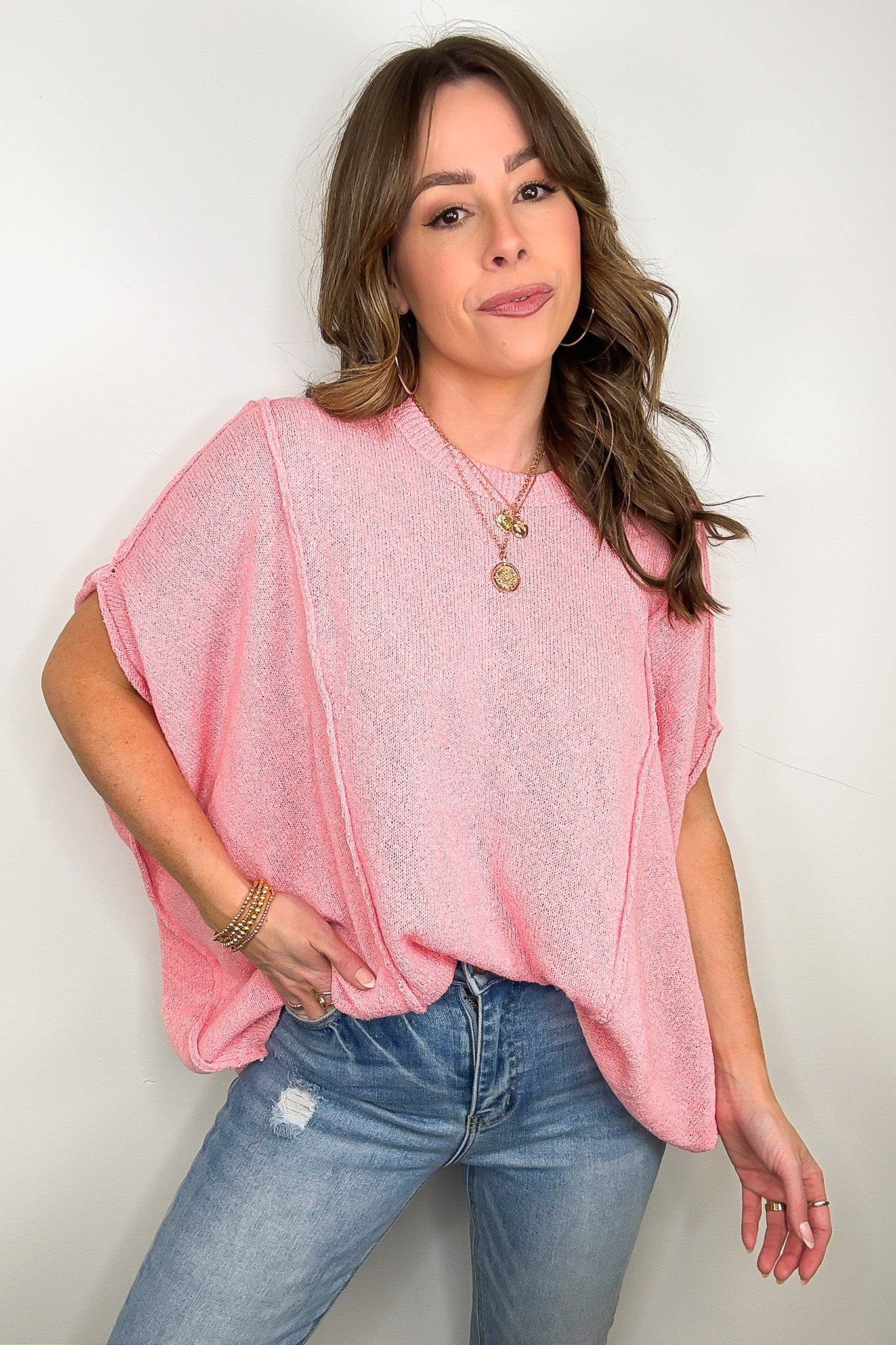 Candice Drop Shoulder Exposed Seam Sweater - BACK IN STOCK - Madison and Mallory