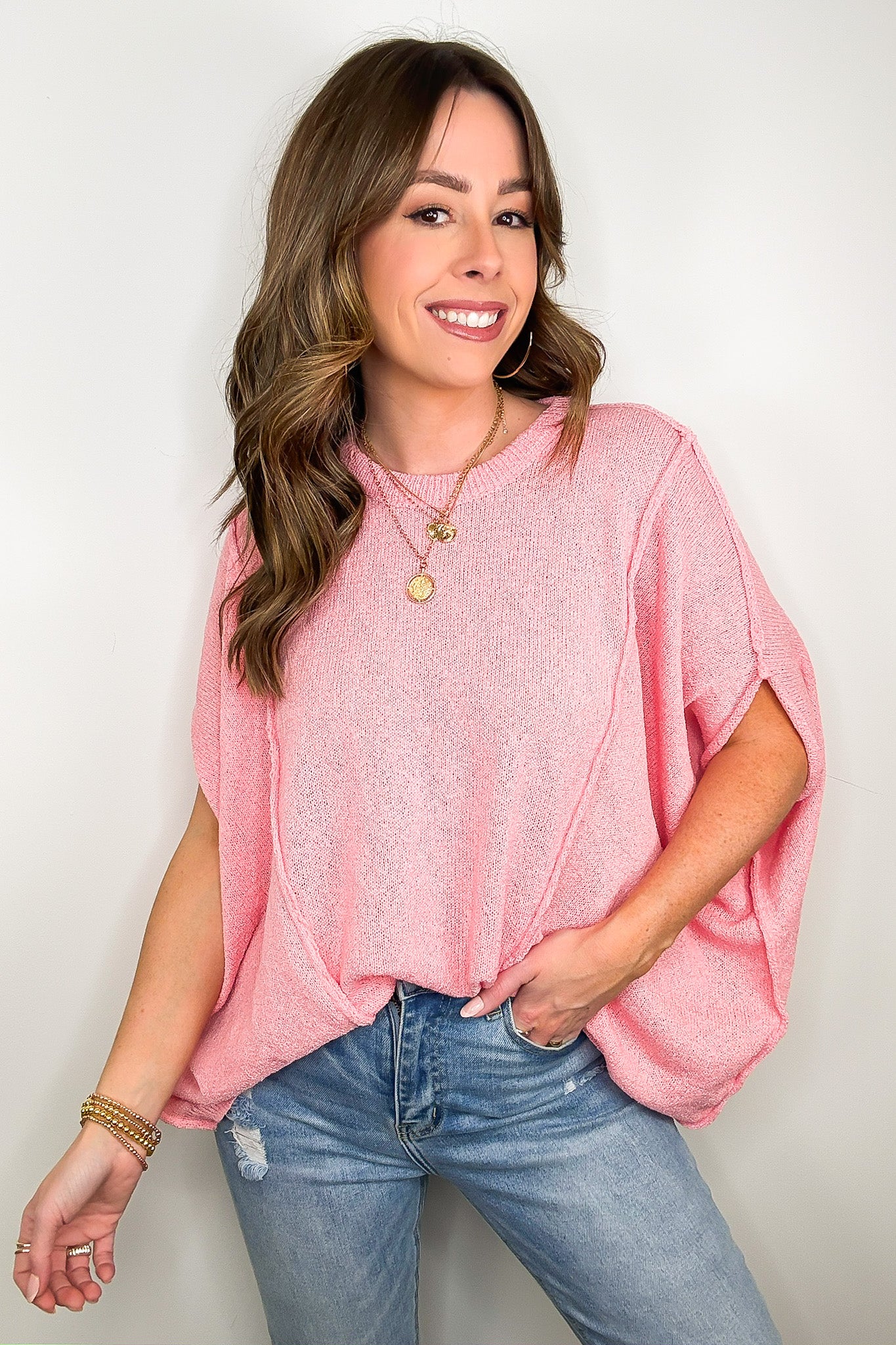 Candice Drop Shoulder Exposed Seam Sweater - BACK IN STOCK - Madison and Mallory