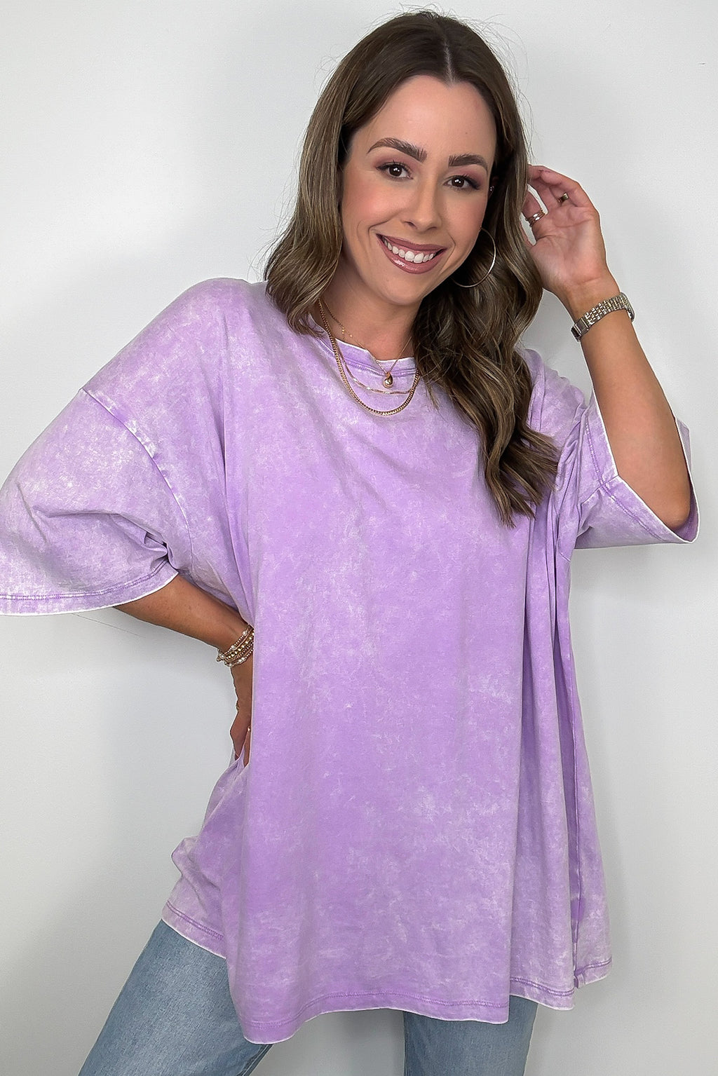 Weekend Awaits Mineral Wash Oversized Top