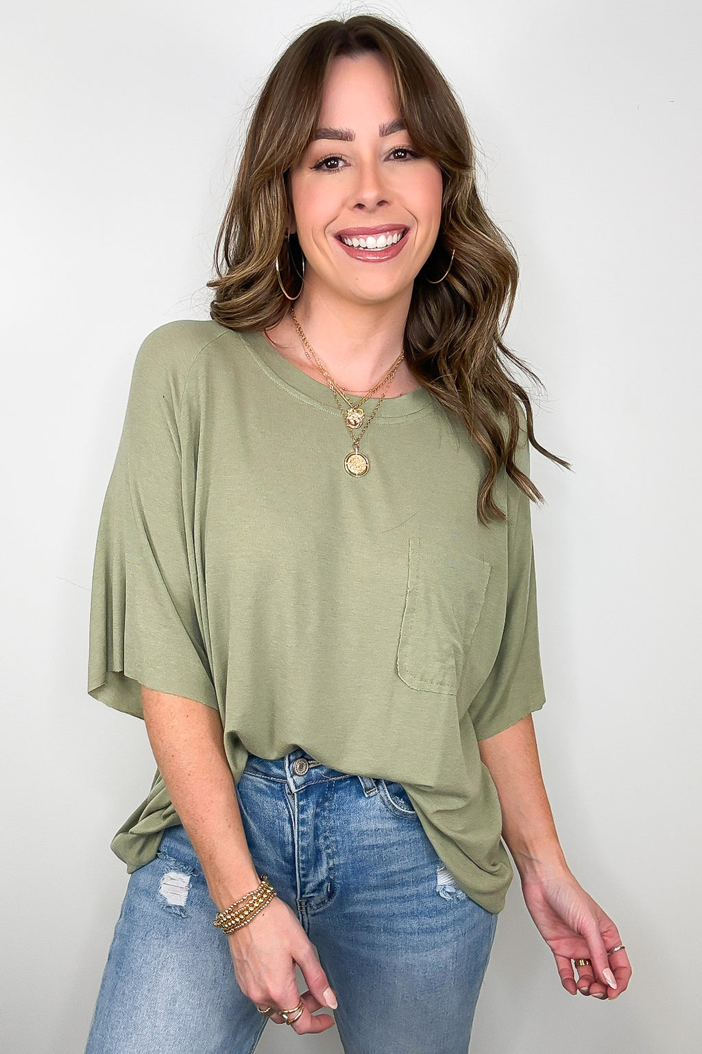 Herb / S Inspire Me Casual Pocket Tee - Madison and Mallory