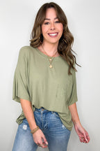 Herb / S Inspire Me Casual Pocket Tee - Madison and Mallory