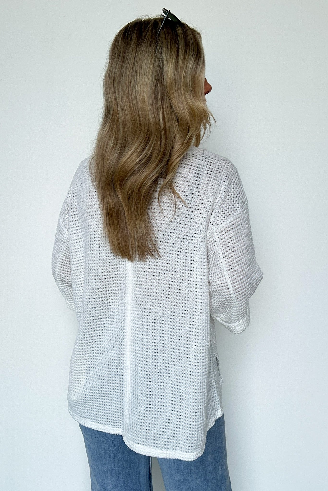 Elara Waffle Knit Exposed Seam Top - FINAL SALE - Madison and Mallory
