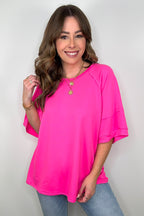 Chill Out Terry Knit Raw Edge Relaxed Top - BACK IN STOCK - Madison and Mallory