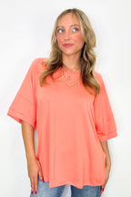 Chill Out Terry Knit Raw Edge Relaxed Top - BACK IN STOCK - Madison and Mallory