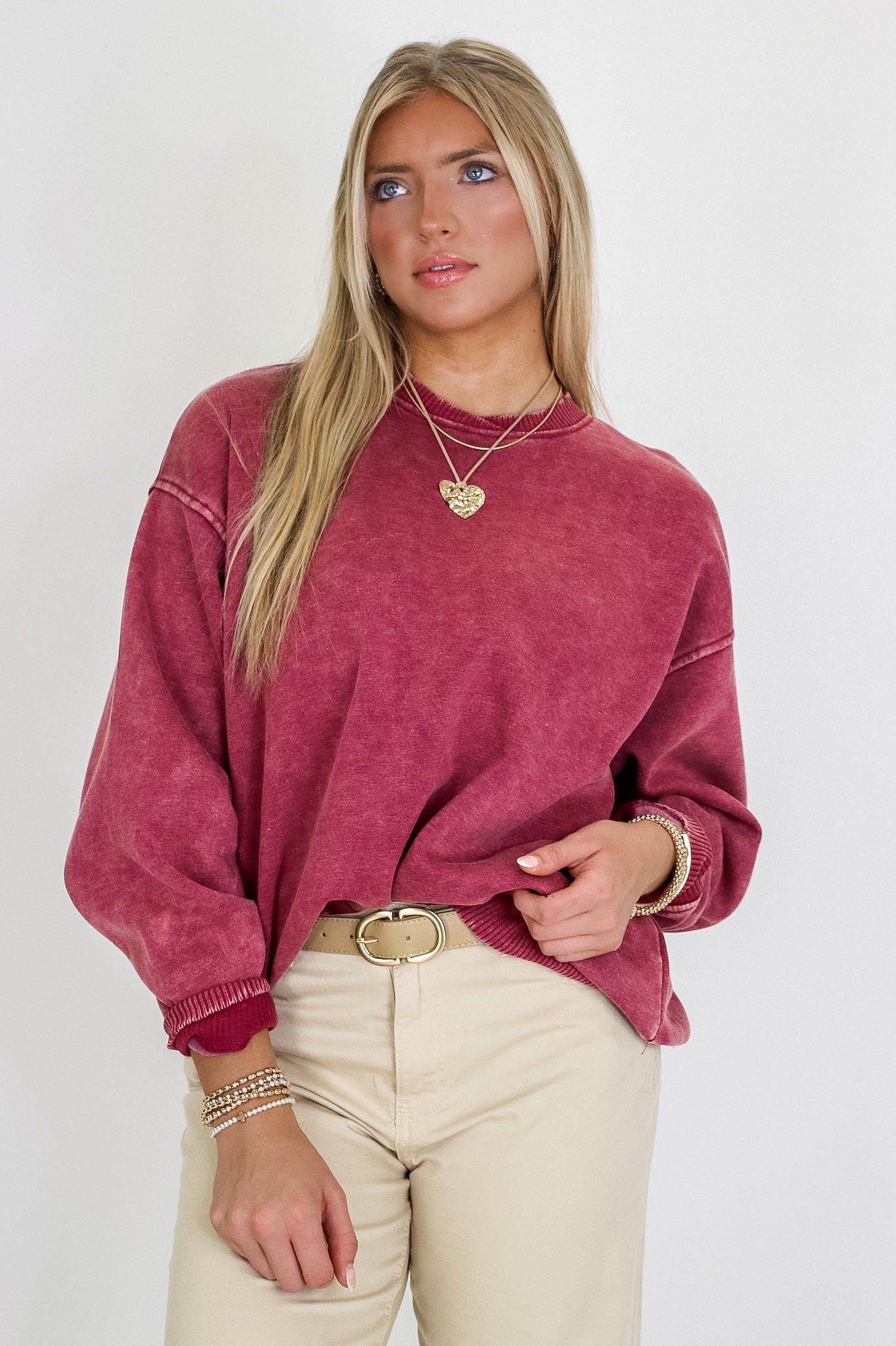 Cozy Vibes Acid Wash Oversized Pullover