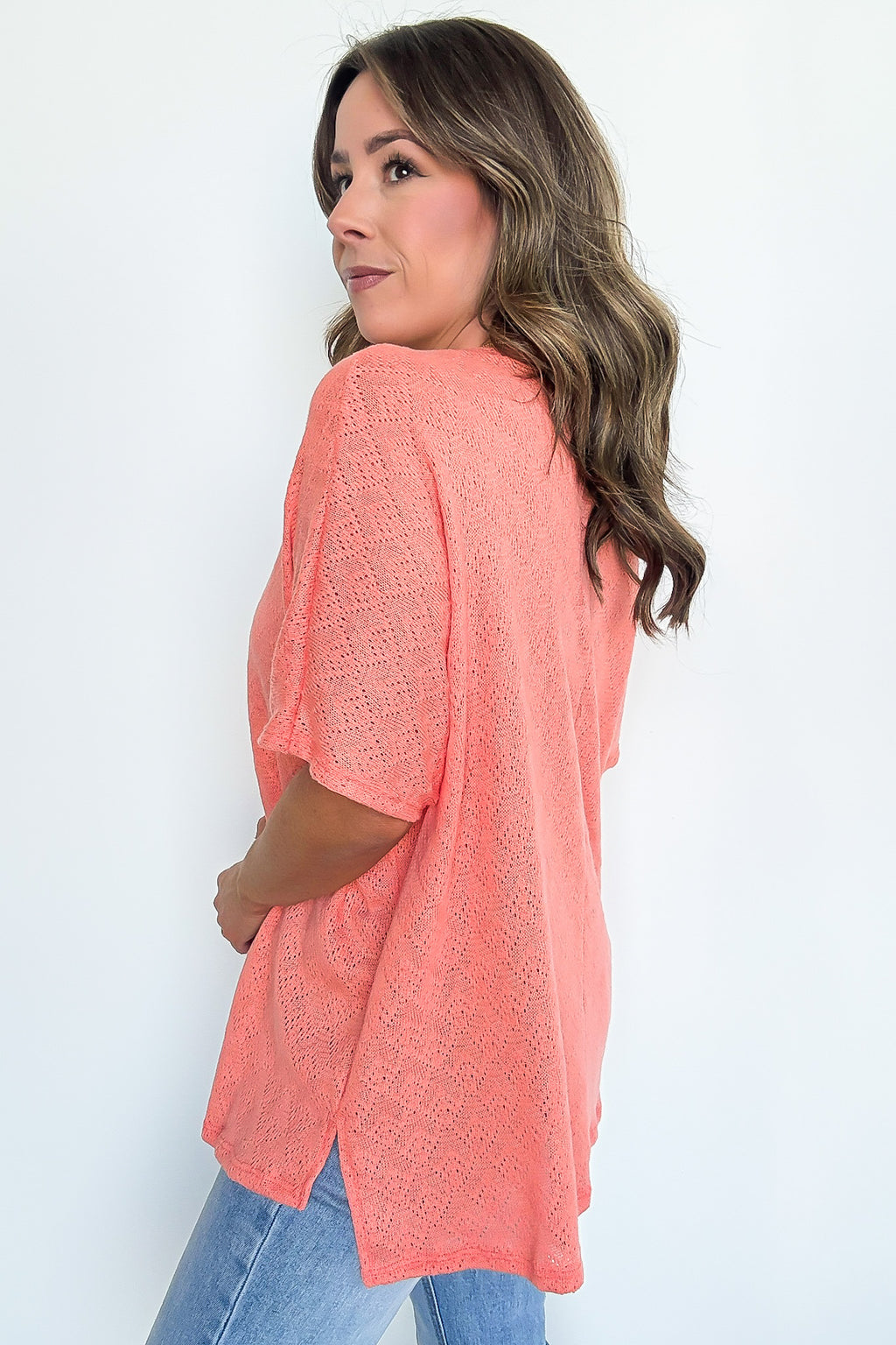 Lanai V-Neck Crochet Top - BACK IN STOCK - Madison and Mallory
