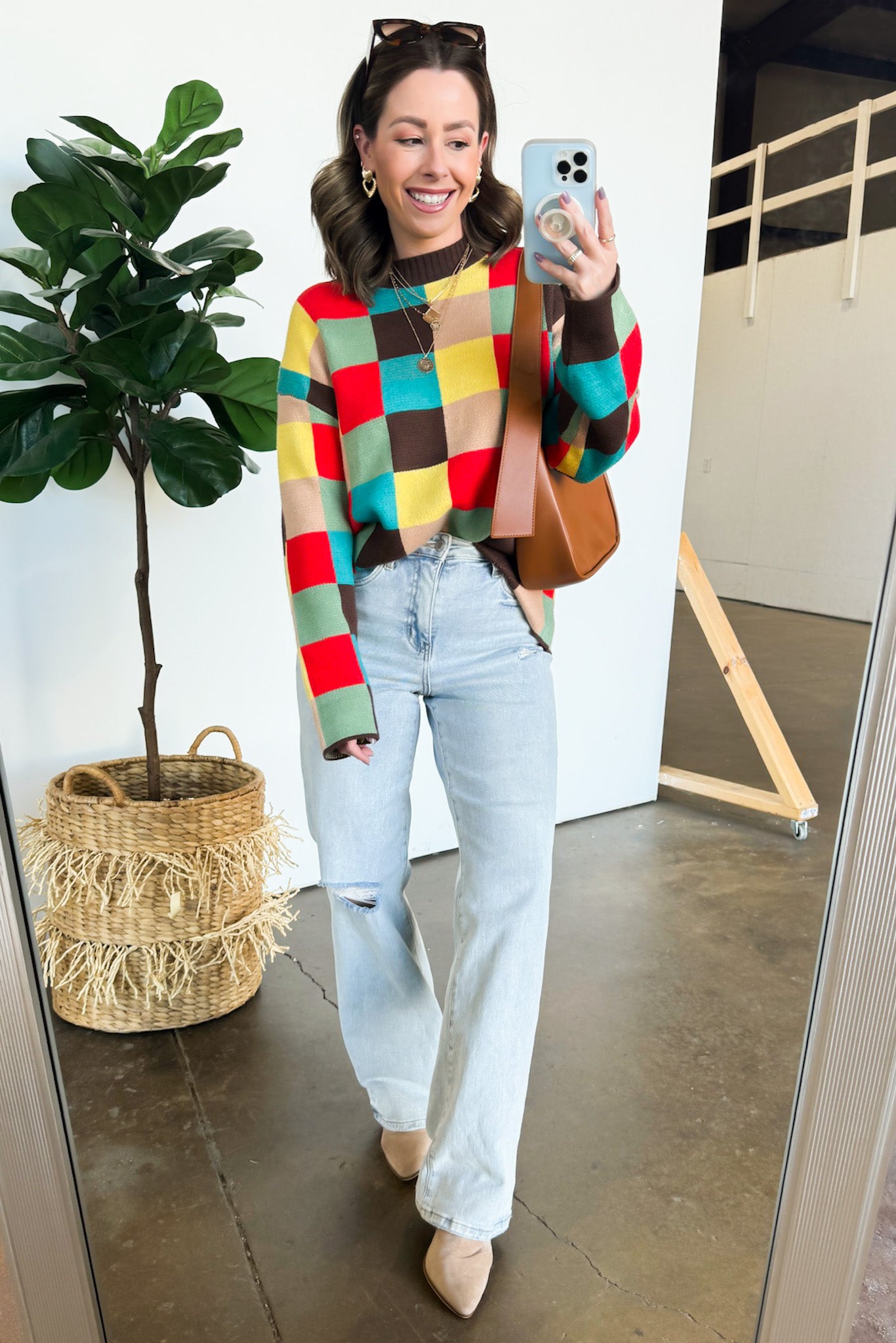  Check Please Multi Color Knit Sweater - Madison and Mallory