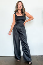 Sasha Wide Leg Crinkle Textured Trouser Pants - Madison and Mallory