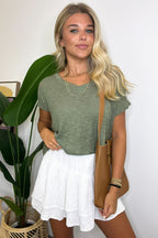 Dellah V-Neck Short Sleeve Top - FINAL SALE - Madison and Mallory