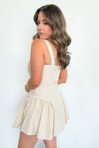 Dreamy Date Gathered Button Detail Dress - FINAL SALE - Madison and Mallory