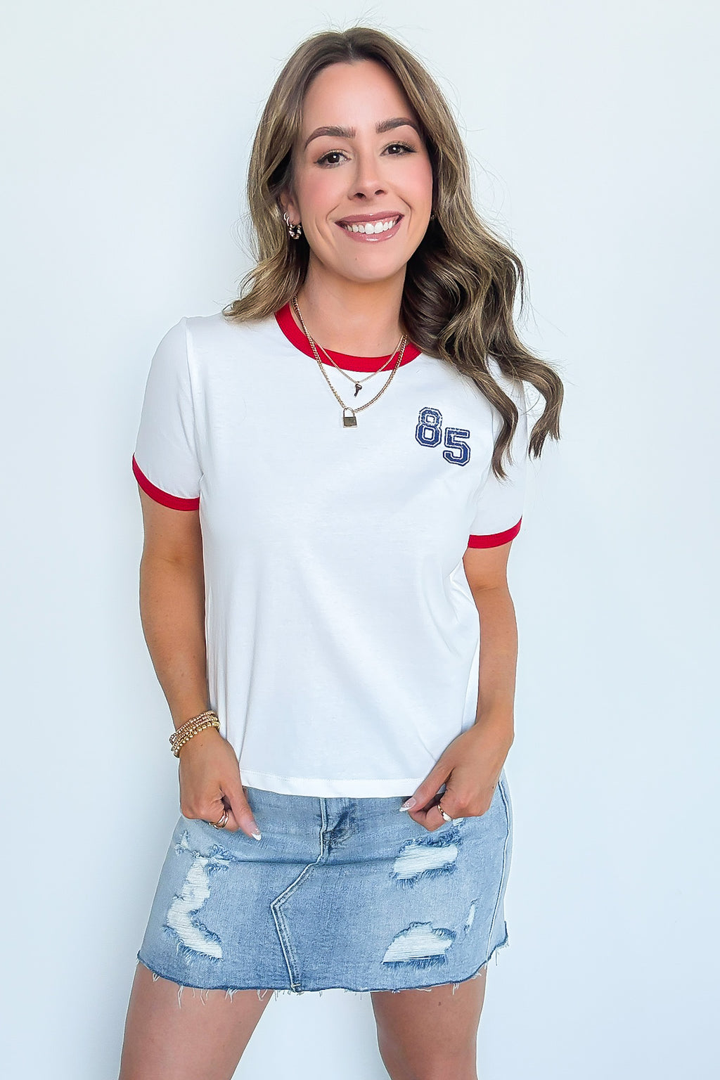 Retro Graphic 85 Ringer Top - FINAL SALE - Madison and Mallory