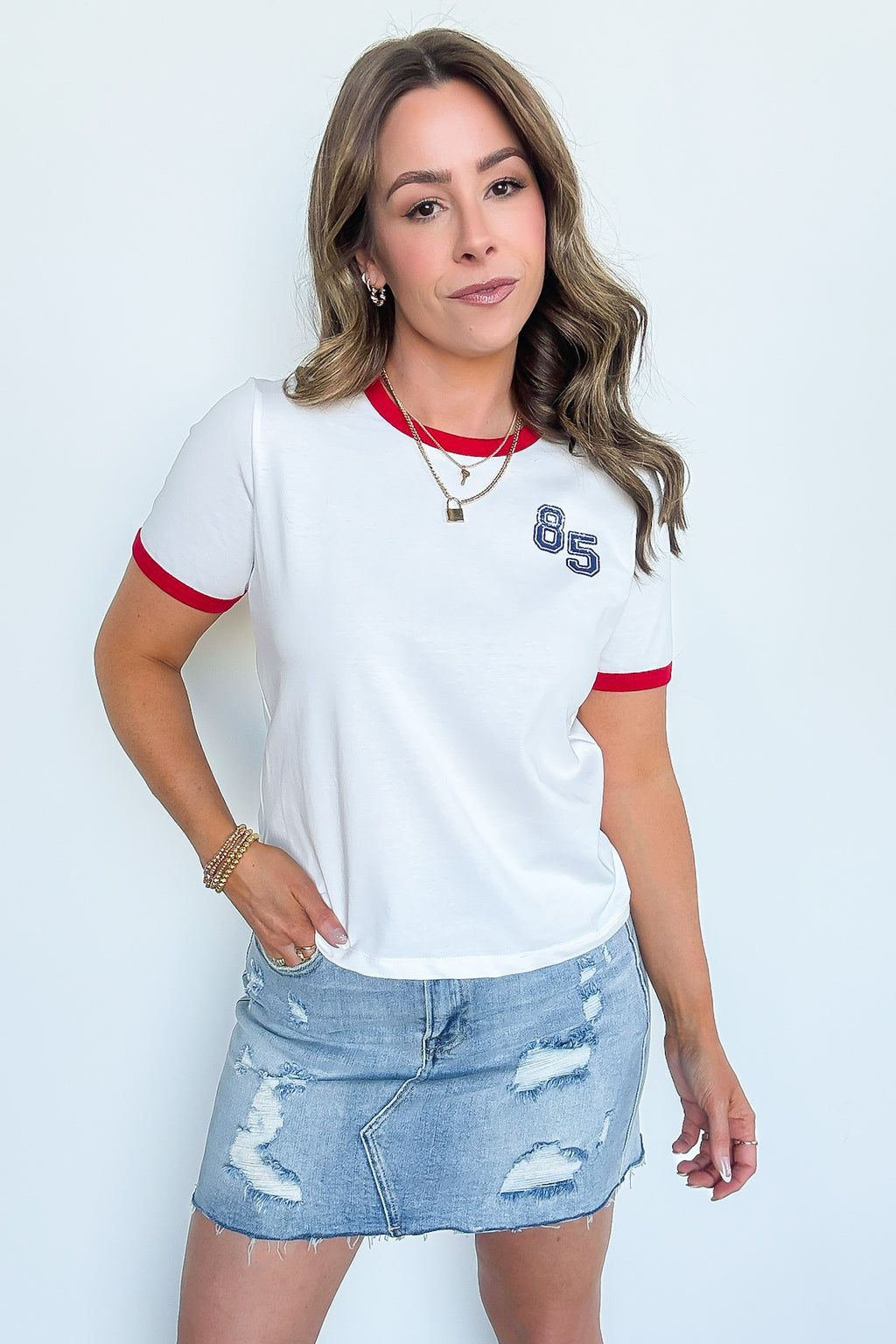 Retro Graphic 85 Ringer Top - FINAL SALE - Madison and Mallory