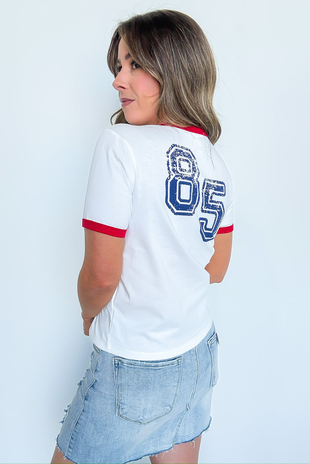 Retro Graphic 85 Ringer Top - FINAL SALE - Madison and Mallory
