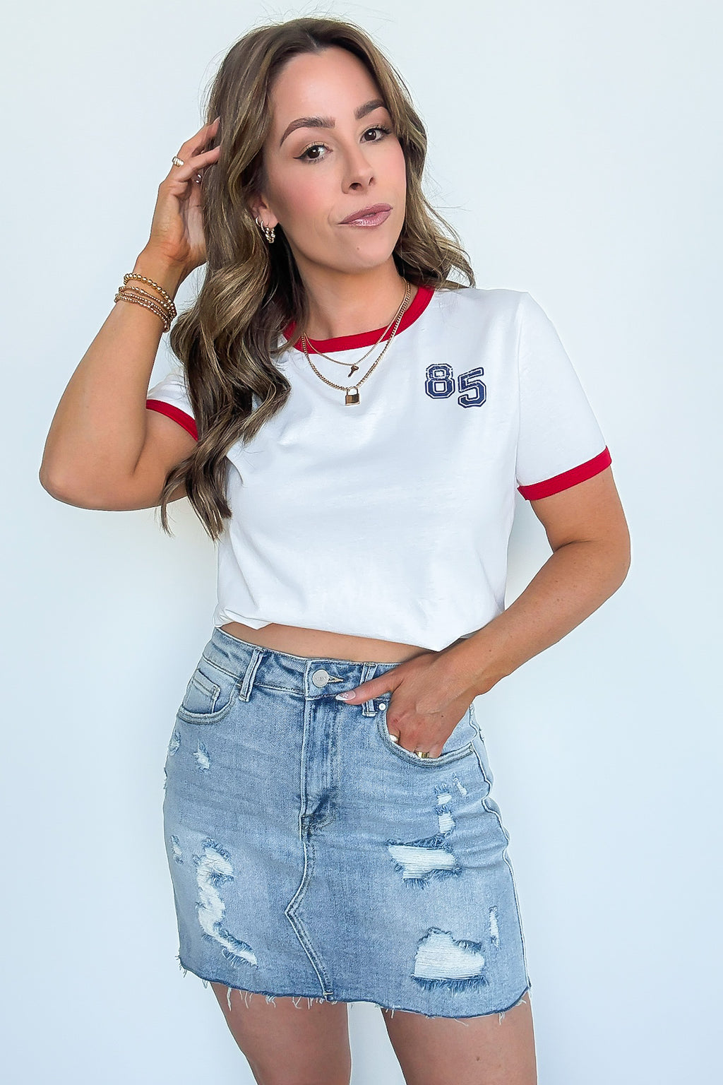 Impressionable Moment Distressed Denim Skirt - BACK IN STOCK - Madison and Mallory