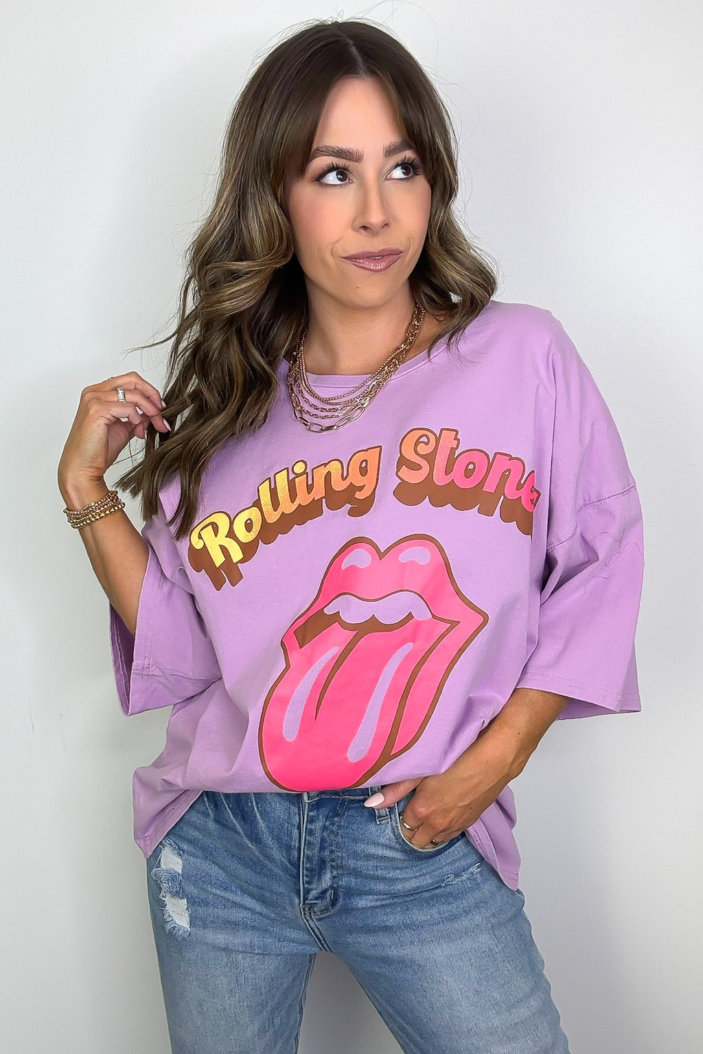 The Rolling Stones Oversized Graphic Tee - FINAL SALE - Madison and Mallory