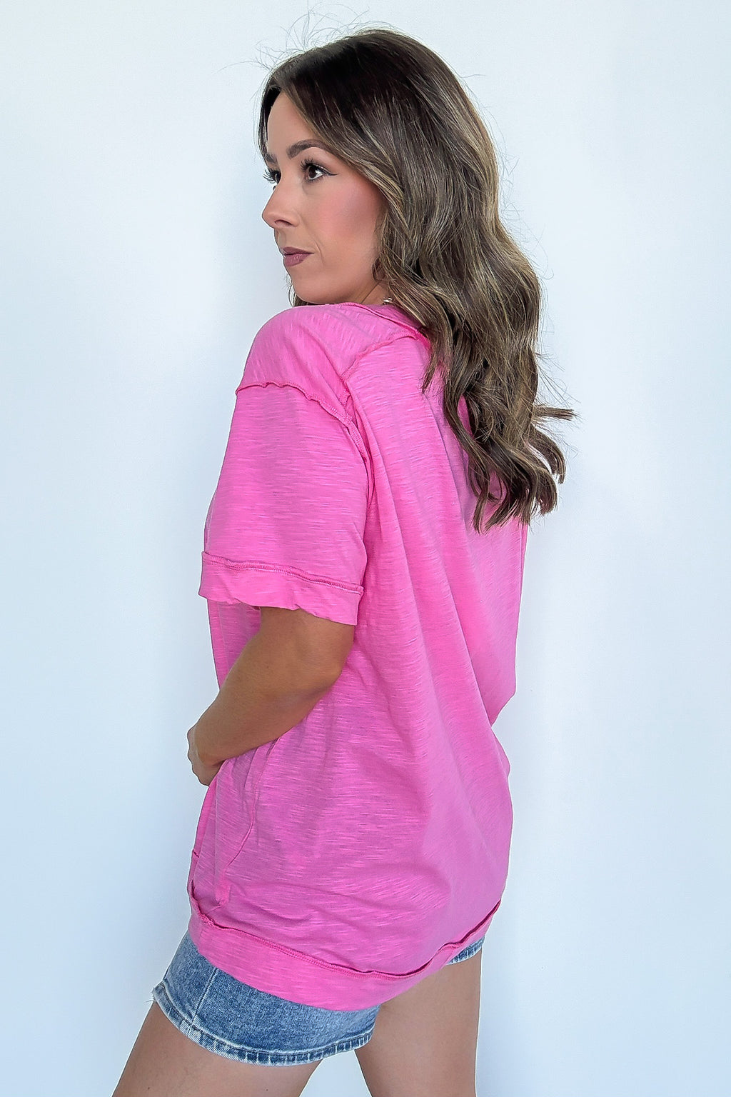 Retro Pop Relaxed V-Neck Short Sleeve Top - BACK IN STOCK - Madison and Mallory