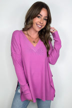 Sophie V-Neck Ribbed Hem Sweater - FINAL SALE - Madison and Mallory