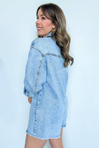 Trina Mineral Wash Button Down Oversized Romper - FINAL SALE - Madison and Mallory