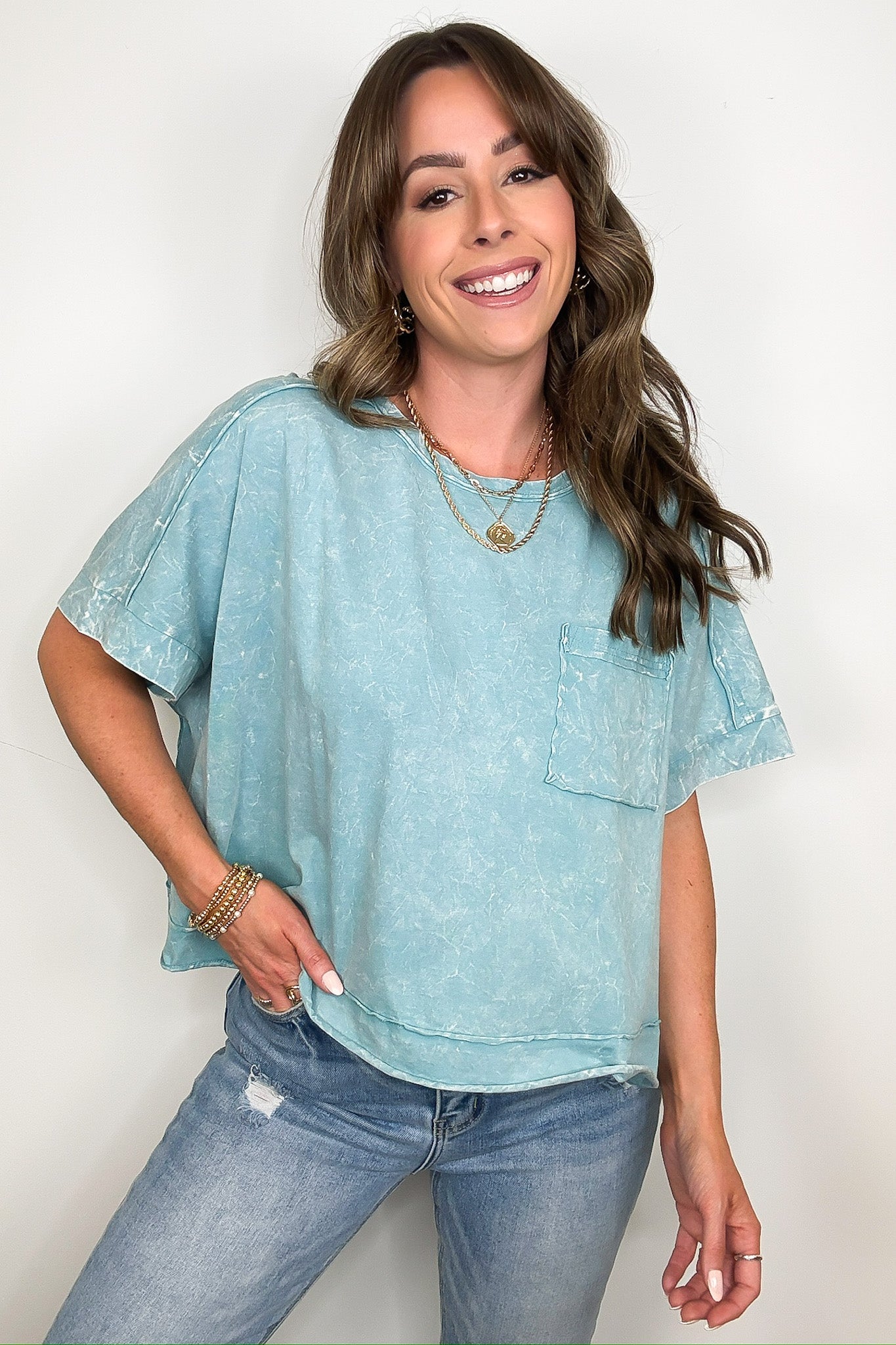 Vivid Aura Mineral Wash Oversized Tee - FINAL SALE · Madison + Mallory