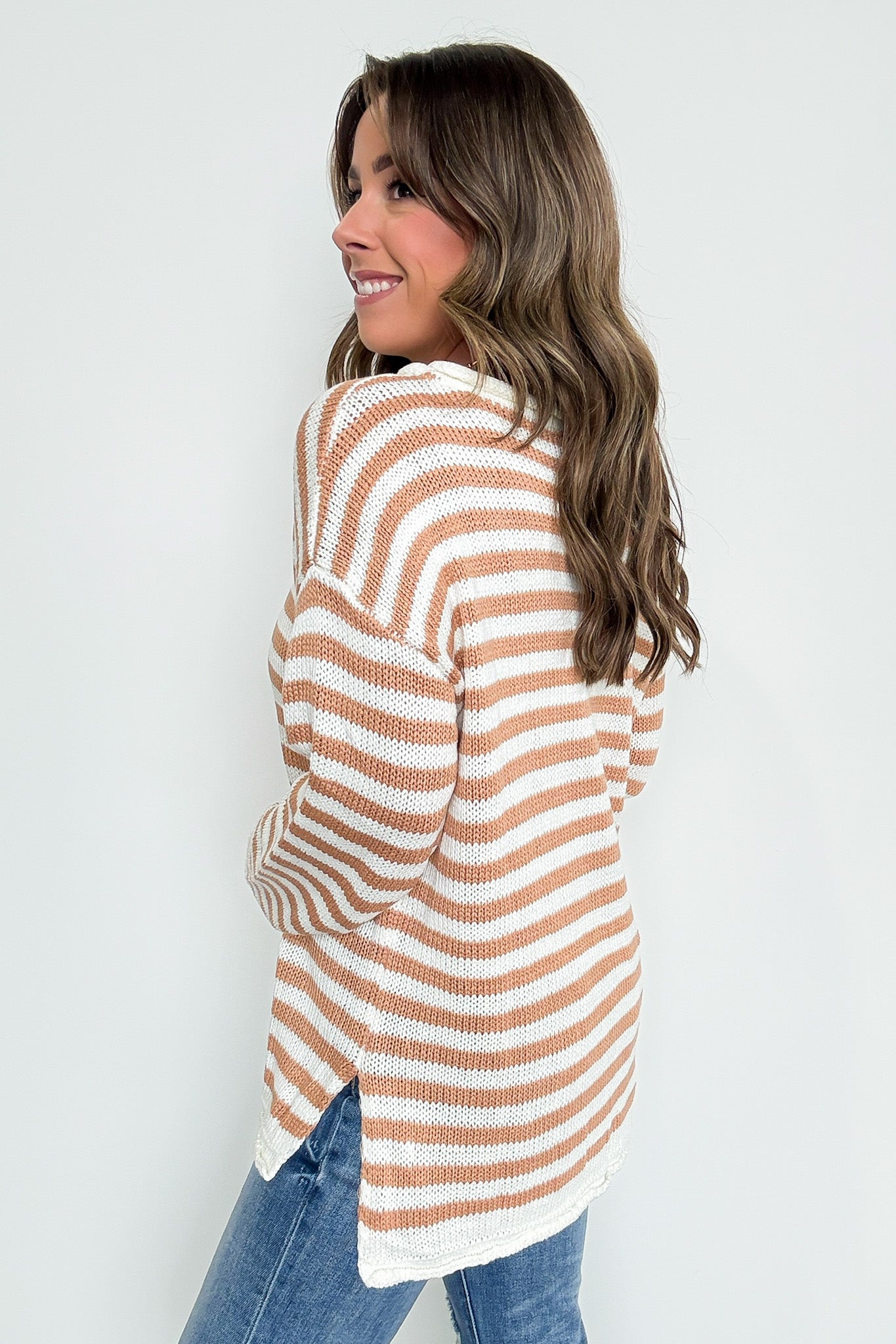 So Classic Striped Relaxed Knit Pullover - Madison and Mallory