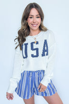 USA Graphic Knit Sweater - Madison and Mallory