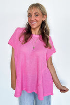 Free Flow Raw Edge Knit Top - BACK IN STOCK - Madison and Mallory