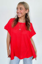 Free Flow Raw Edge Knit Top - BACK IN STOCK - Madison and Mallory
