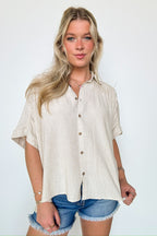 Elevated Decision Linen Button Down Top - FINAL SALE - Madison and Mallory