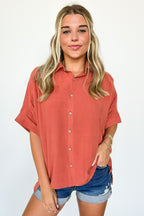Elevated Decision Linen Button Down Top - FINAL SALE - Madison and Mallory
