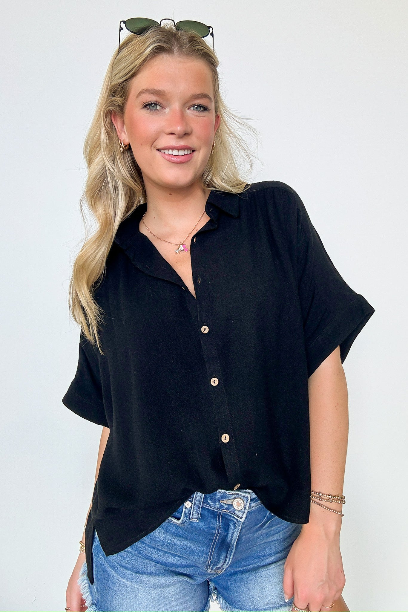  Elevated Decision Linen Button Down Top - BACK IN STOCK - Madison and Mallory
