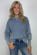 Tara Washed Side Slit Knit Sweater - BACK IN STOCK - Madison and Mallory