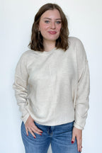 Cream / S Kyah Front Seam Crewneck Sweater - FINAL SALE - Madison and Mallory