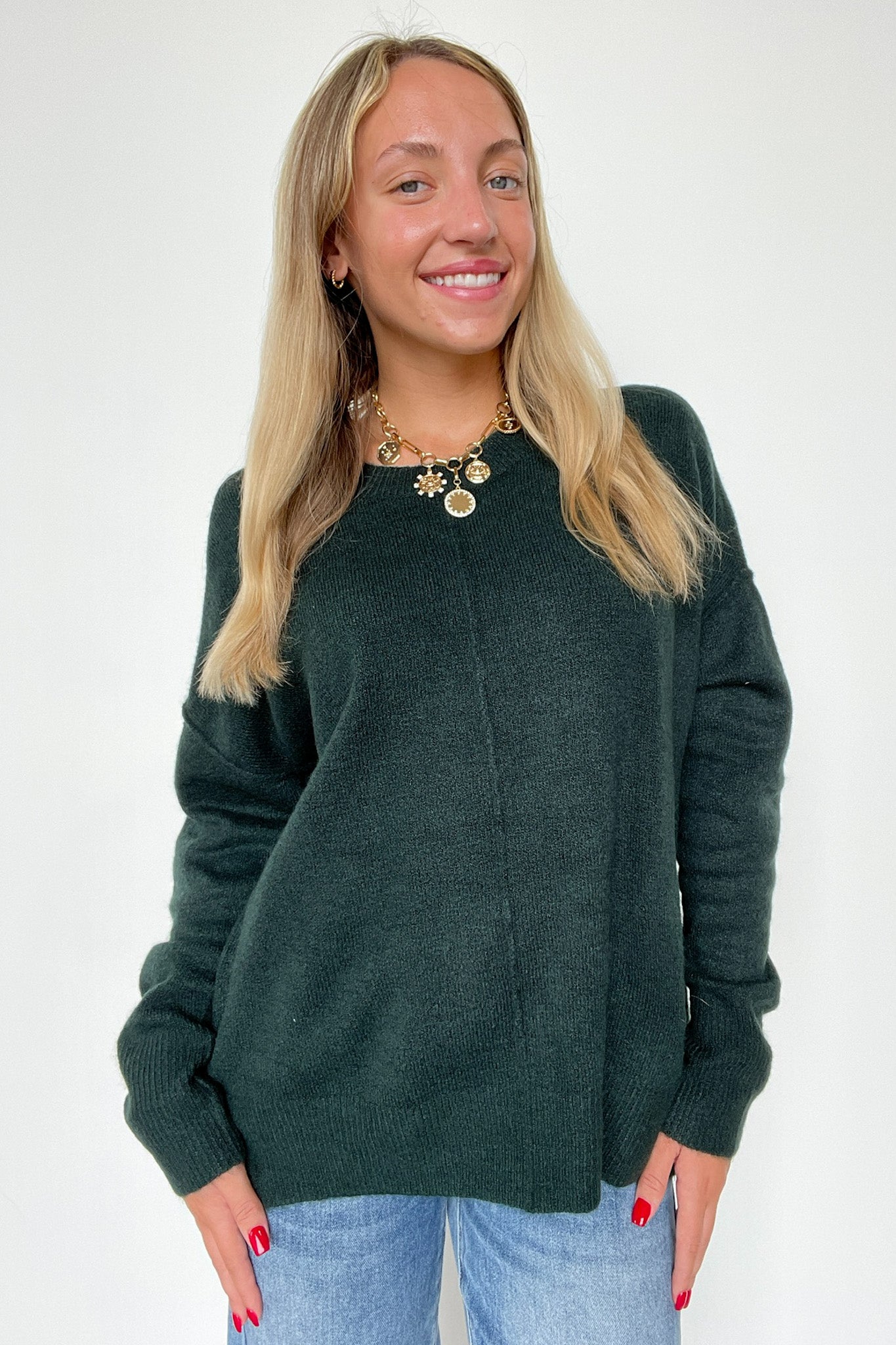 Kyah Front Seam Crewneck Sweater - FINAL SALE - Madison and Mallory